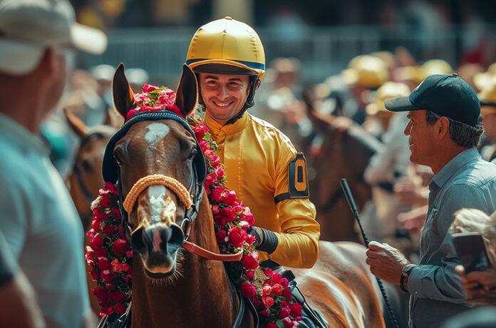 Winners Celebrating in the Winner’s Circle