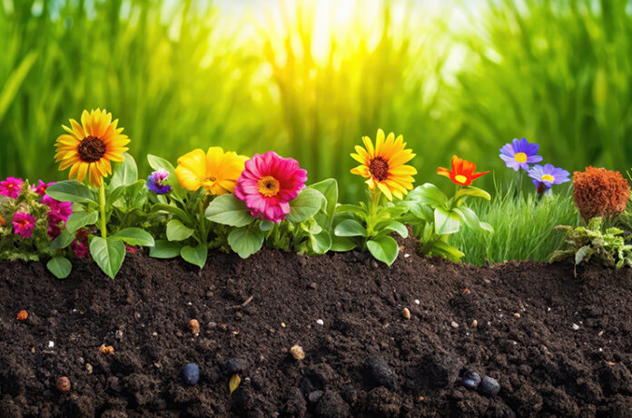 Bio waste, flower composting concept